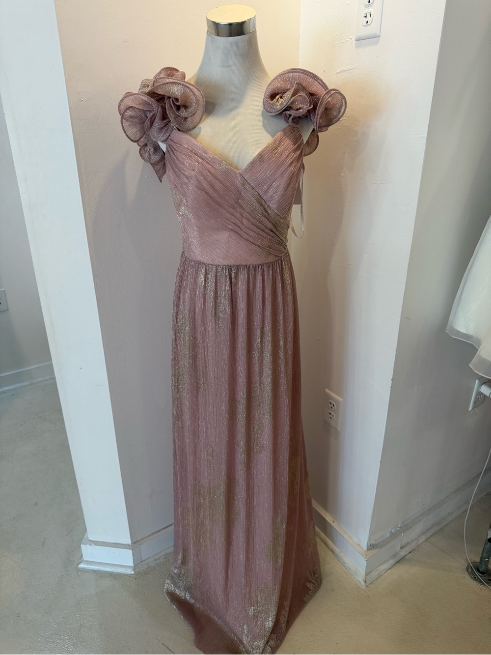After Six Pink Gold Shimmer Dress